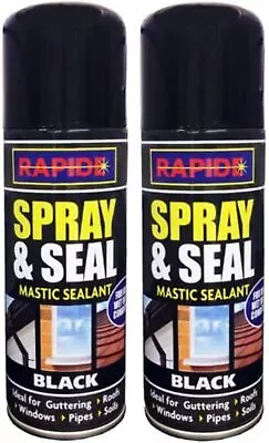 £9.99 • Buy Spray N Seal Mastic Black Spray Paint Sealant Roof Window Pipes Guttering 200ml