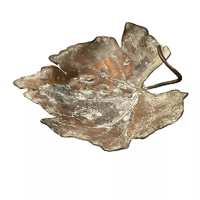 1930s Art Deco Bronze McClelland Barclay Stemmed Grape Leaf Dish Garden Antique • $55