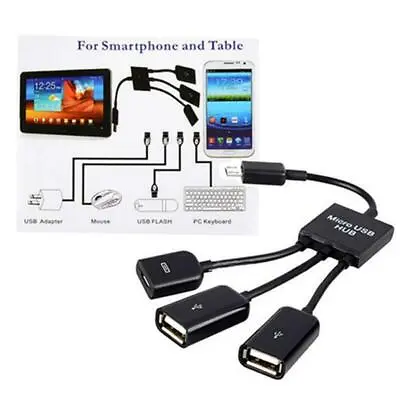 3 In 1 Micro USB Hub OTG Charging Cable Extension Adapter Android Samsung Tablet • $7.99