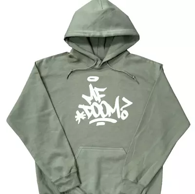 MF Doom Hoodie With Graffiti On Chest Military Green W/ White Print • $28