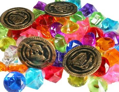 Pirate LOOT Acrylic Diamond Rocks & Play Coins Party Decor Choose Pack Amount • $76.46