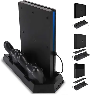 $49.82 • Buy Charging Station Stand With Cooling Fan For Playstation 4/PS4 Slim/Ps4 Pro, 3 In