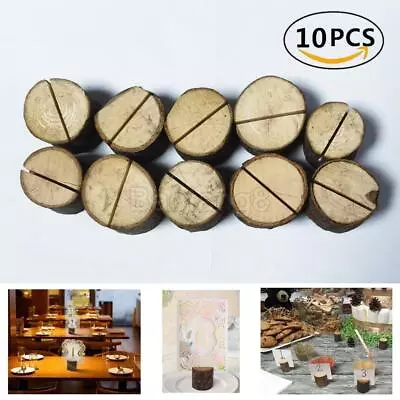 50/100 Pack Wooden Table Name Place Card Holder Rustic Wedding Party Table Decor • £5.99