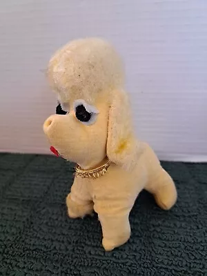 Vintage Miniature Poodle Plush Stuffed Animal Dog Sawdust Filled (Missing Nose) • $30