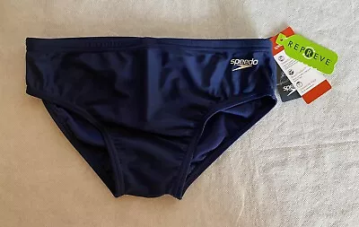 SPEEDO Eco ProLT Size 30 Men's Dark Blue Swim Briefs Fully Lined UPF 50+  NEW • $29.50