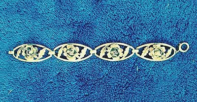 Vintage Sterling Silver Victorian Rose Bracelet- 7  Long • $40