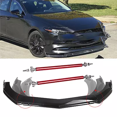 For Mazda Speed 3 6 RX CX MX Front Bumper Lips Splitter Spoiler Body Kit Glossy • $69.99