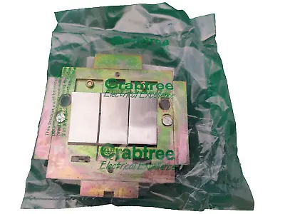 Crabtree Platinum 3 Gang 2 Way  Grid Switch  Brushed Chrome 1173/1SC • £10