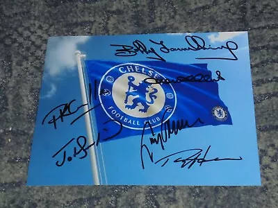 CHELSEA FLAG 10x8 PHOTO SIGNED BY 6 INC GARY CHIVERS JOHN HOLLINS  RON HARRIS • $29.02