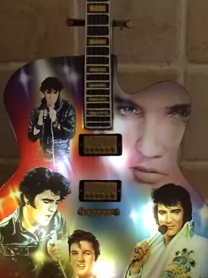 V.RARE: Elvis Light Up Guitar ‘Rockin’ Through The Years *AS NEW* WITH STAND • $138.06