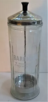 Vintage King Research Inc. BARBICIDE DISINFECTANT Jar 11 1/2  Tall • $15.99