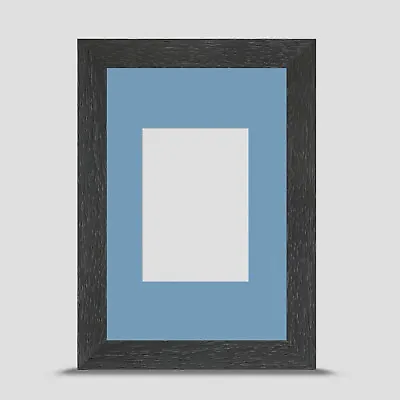 Grey Photo Frame 6x4 Size  Incl Baby Blue Mount 3.5x2.5 ACEO Art Print • £7.95