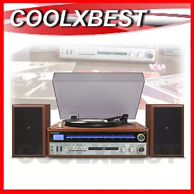 RFB CROSLEY 1975T LP TURNTABLE RADIO CD PLAYER BLUETOOTH RETRO HiFi MUSIC CENTRE • $209.98