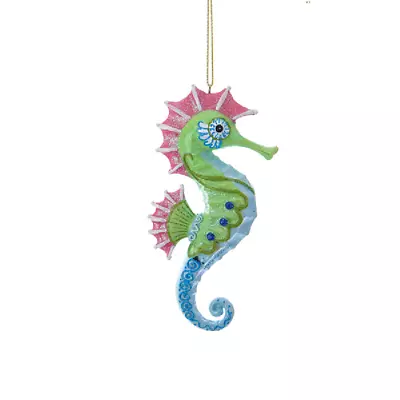 Kurt Adler 4.25  Resin Mermaid Fantasy Seahorse Nautical Xmas Ornament E0223-1 • $9.88