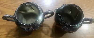 Vintage W.M. Quadruple 910 Silver Plate Creamer & Sugar • $10