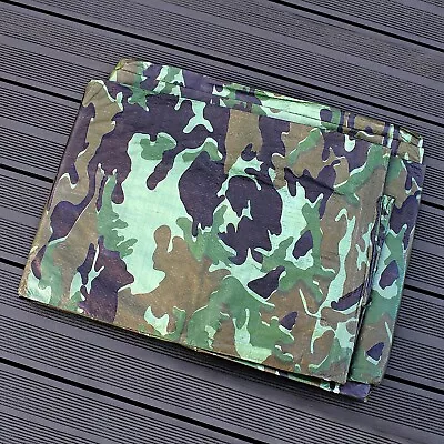 CAMOUFLAGE Tarp Sheet  / 95 G/sm- Tarpaulin Strengthened Waterproof Strong • £8.99