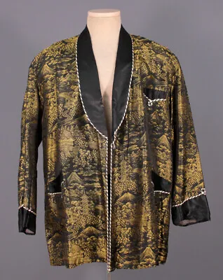 Mens 1950s 1960s Hi-Mode Japanese Satin Smoking Jacket L 50s 60s Vtg Robe • $74.99