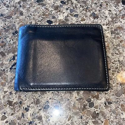 Timberland Men's Genuine Leather Bifold Passcase Black Wallet • $16.50