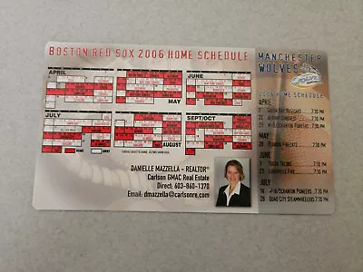 MS20 Boston Red Sox 2006 Manchester Wolves MLB/Arena Football Magnet Schedule • $2