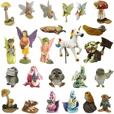 Fiddlehead Miniature Fairy Garden Figurines Dragon Fairies Unicorn Owl Ornaments • £4.30