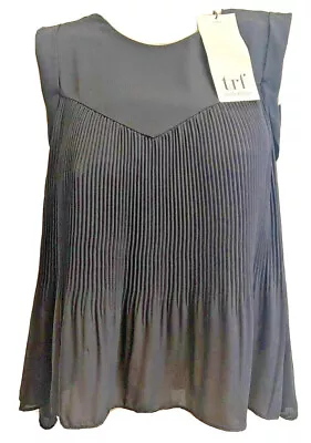 Zara Trf Collection Trafaluc Women Top Pleated Black Size S Brand New • $20