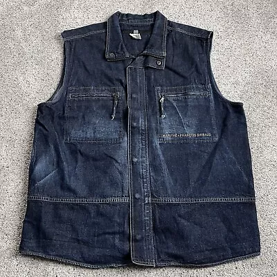 Marithe Francois Girbaud Mens Denim Vest Size XXL Dark Wash Indigo Vintage • $44.99