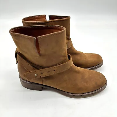 Madewell Biker Boots Womens Leather Pull On Adjustable Ankle Strap Brown Size 6 • $27.99