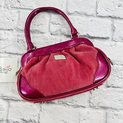 NEW Beijo Just Hold Me Mulberry Razzbery Purse Handbag Patent Leather Trim Pink • $40.05