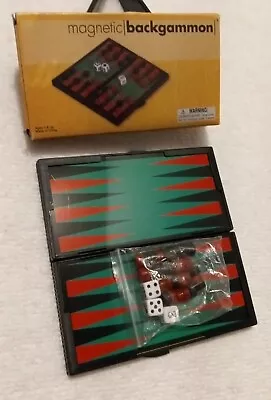 BACKGAMMON ~ Tiny 5  Travel Size Magnetic Folding Boardgame ~ NEW Old Stock • $15