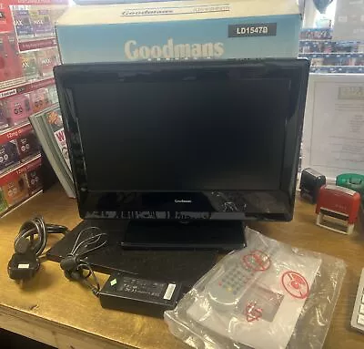 BOXED Goodmans LD1547D 16” HD Ready LCD TV + Lead Camper Caravan Television Van • £64.99