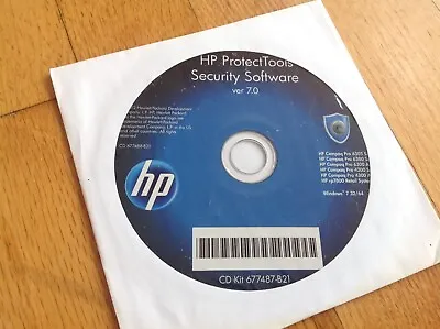 $9.95 • Buy NEW Windows 7  Genuine HP  DVD Blue Protect Tools Security Software 7.0 