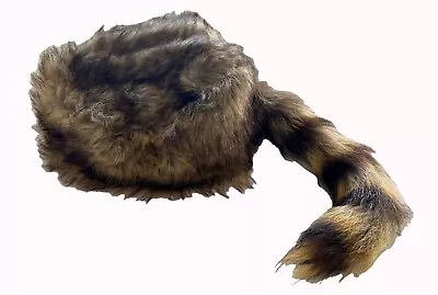 LARGE SIZE 24  REAL RACCOON TAIL HAT Coon Tails Novelty Fur Western • $16.24