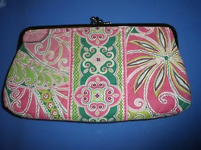 Vera Bradley Pinwheel Pink Kiss Lock Wallet 8.5  X 4.5  EUC (P6) • $22.99