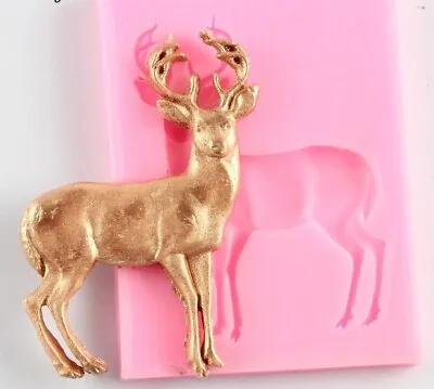 3D Deer Silicone Mold Fondant Christmas Chocolate Cake Baking Mould Decorations • $11.64