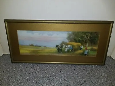 Vintage R Atkinson Fox Hay Harvest Print Framed 1908 • $34.99