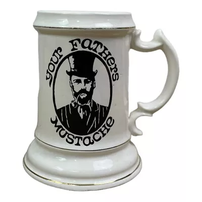 Vintage Your Fathers Mustache Cup Mug Beer Stein Arnart 5th. Ave. Hand Painted • $10.98