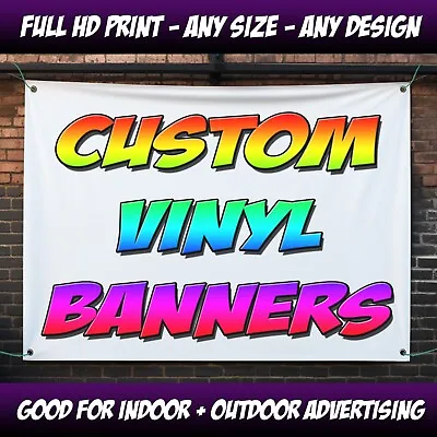 Custom Banner - Heavy Duty 13oz Vinyl Sign - Personalized Advertising Event DIY • $19.99