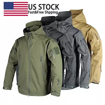 Mens Jacket Military Tactical Waterproof Soft Shell Work Windbreaker Coat US • $26.59