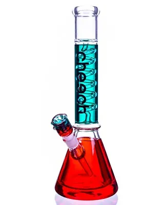 Cheech™ 16  Glycerin BEAKER Bong FREEZABLE Glass Water Pipe Hookah RED Bong • $179.99