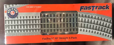 Lionel FasTrack O Gauge Straight Train Track 10  Fast Track 6-12032 4 PACK FS NU • $34.99