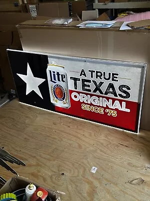 5ft Miller Lite Texas LED Sign Bar Light W/ Motion Man Cave Pub Garage Rare Find • $995