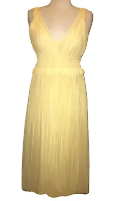 NWT Zara Yellow Tulle Party Prom Dance Peplum Dress W/ V-Neck Lining XS $89.90 • $20
