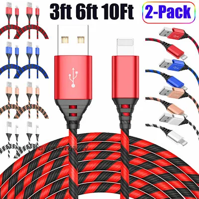 $4.99 • Buy Braided USB Charging Charger Long Cable For IPhone 6 7 8 Plus 11 12 13 Xs Max XR