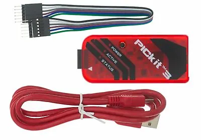 PICKit3 Microchip Programmer W/ USB Cable Connector Wires Pic Kit 3 • $26.95