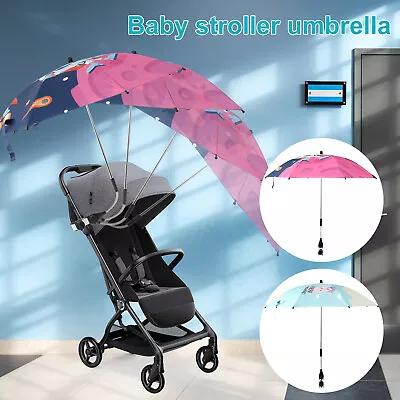 Baby Stroller Umbrella Adjustable Stroller Parasol With Clamp Sun Sehom • $26.19