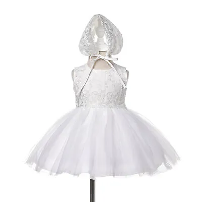 £21.99 • Buy Bonnet Baptism Dresses Christening Special Occasions Gown For Baby Girl
