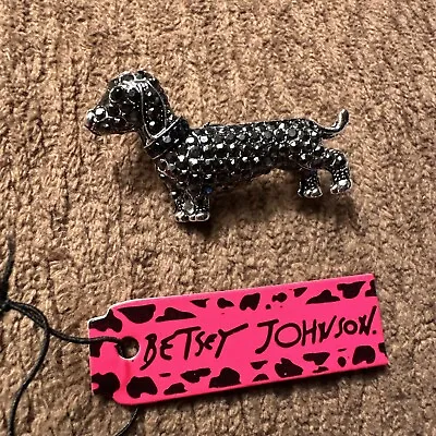 New Black Crystal Lovely Dachshund Dog Retro Brooch/Pin • $13