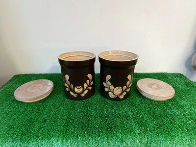£7.99 • Buy Set Of 2 Vintage Denby Bakewell Canister Storage Jars  SIZE XL