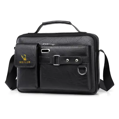 Men's Crossbody Bag Briefcase Business Handbag PU Leather Shoulder Messenger Bag • $20.99