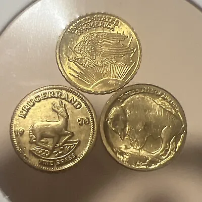 St Gaudens Buffalo Kruggerand Mini Coins (3 Coins) Collector’s Item! • $14.99